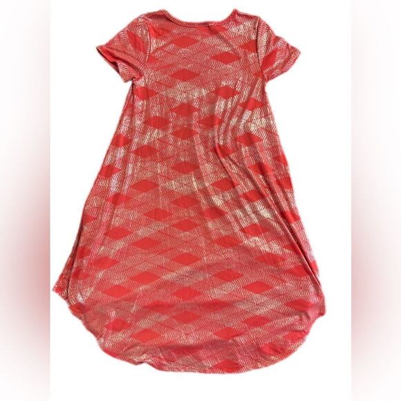 LulaRoe Carly Elegant Collection Swing Dress Red & Gold Sz XXS - Picture 4 of 8